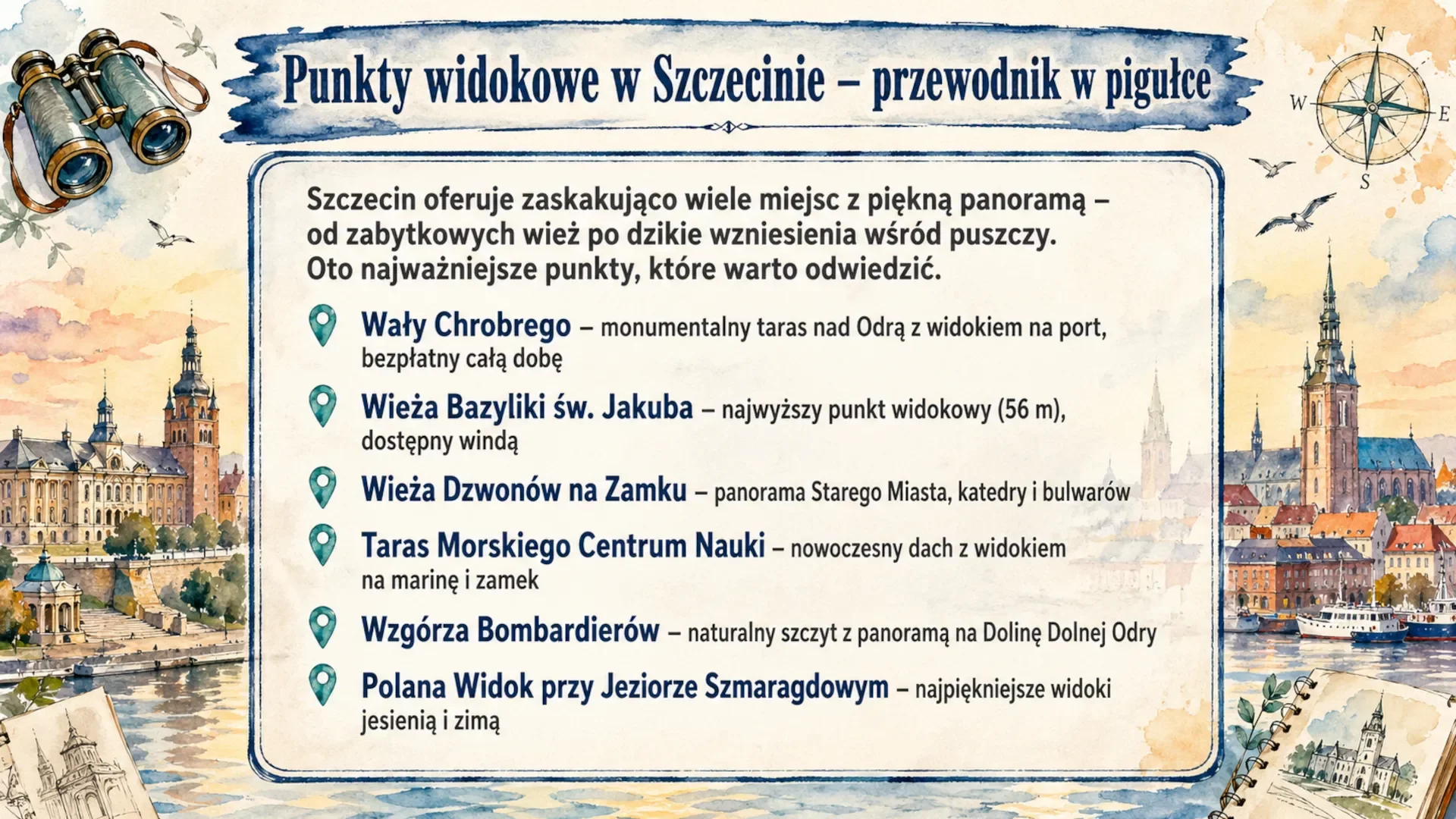 Punkty widokowe w Szczecinie - przewodnik w pigułce